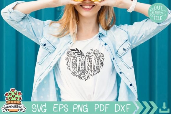 Flower Heart Mama Svg: Graphics for Crafts