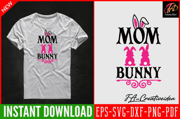 Mom Bunny Graphics for Crafts & Branding