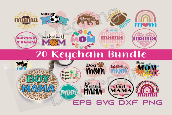 Mom Keychain Svg Bundle: Graphics for Crafts
