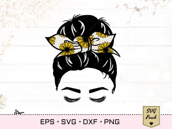 Sunflower Messy Bun SVG for Crafts & Graphics