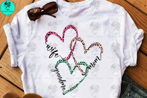 Wife, Mom, Grandma Hearts: Graphics for Crafts