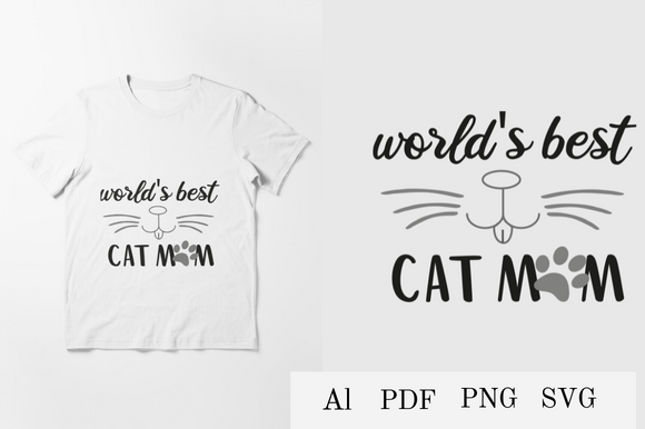 World s Best Cat Mom Graphics for Crafts